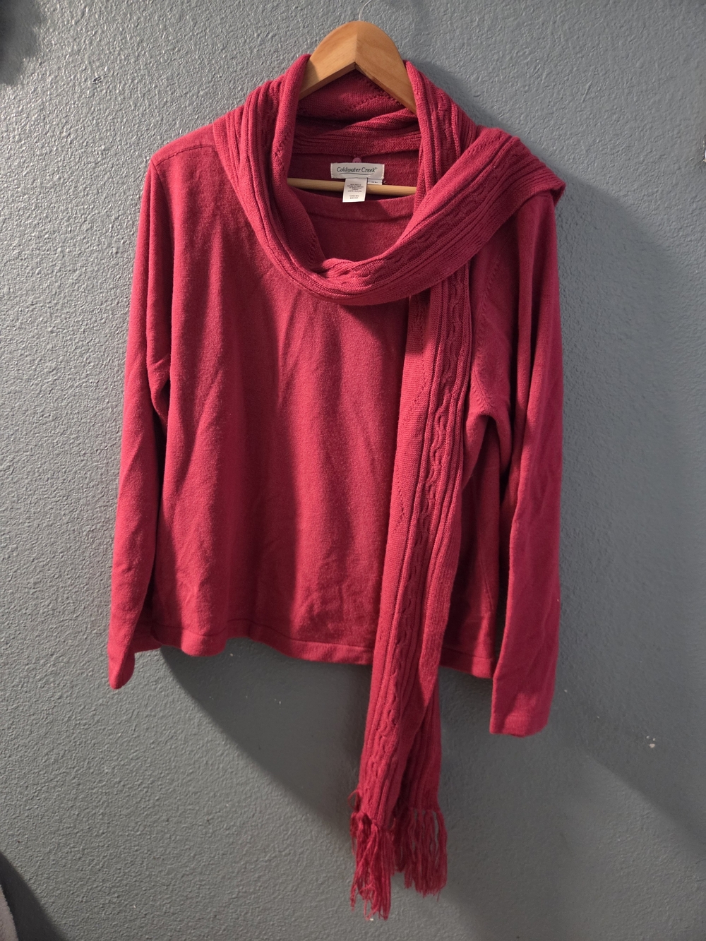 Coldwater Creek  Scarf-Detail Pullover Sweater